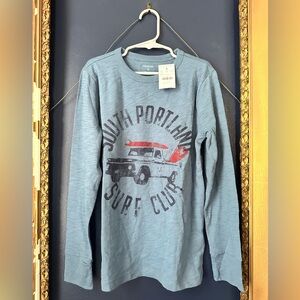 J.Crew Blue Surf Club Graphic Shirt NWT Size M